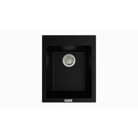 Resim Polex Cristal Lux Granit Eviye Real Stone P05 Siyah 