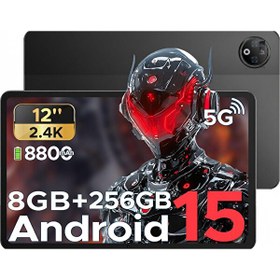 Resim Doogee V Pad 5G 12" 8 GB RAM 256 GB 2.4K IPS Android 15 Tablet Siyah 