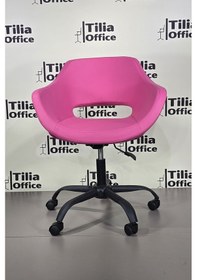 Resim Monaco Çalışma Kesim Koltuğu Yonca Tekerlekli Siyah Ayak Pembe 