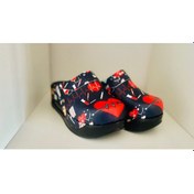 Resim Kalp Ritmi Desenli Airmax Taban Hakiki Deri Sabo Terlik Lacivert 