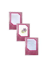 Resim 3 Lü Özel Paket Premium Kadın İşlemeli Mendil Seti %100 Pamuk 28x28 Cm Beyaz 