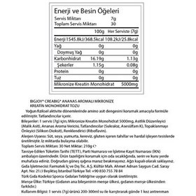 Resim Kreatin Creabig 210gr 30 Servis Ananas Aromalı Creatine Monohydrate %100 Mikronize 
