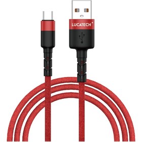 Resim Lucatech Huawei P20 Uyumlu USB Type-C Hızlı Şarj Kablosu 1 Mt Örgülü Hasır Kırılmaz Kablo 