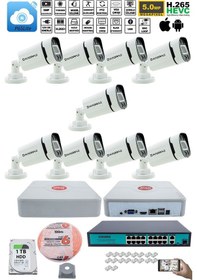 Resim 9 Kameralı Güvenlik Ip Kamera Seti - 4mp Kdj-9s-4w-p-ıp-v0 