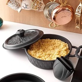 Resim Skygo Biodiamond Döküm 7 Parça Fırın Eldiveni Hediyeli Tencere Seti 