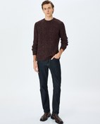 Resim Bisiklet Yaka Uzun Kollu Dokulu Triko Kazak 