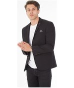 Resim Sposo G-221 Dar Kalıp Örme Kumaş Siyah Erkek Blazer Ceket Siyah 