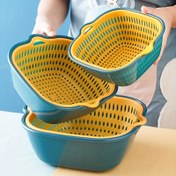 Resim 6 adet Renkli Çift Katmanlı Mutfak Lavabosu Düzenleyicileri - Dayanıklı Plastik, Gıda Güvenli, Meyveler, Sebzeler ve Mutfak Eşyaları için İdeal - Modern Mutfaklar için Mükemmel, Mutfak Düzenleyicileri ve Depolama 