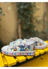 Resim Scarpe Magiche Stitch Baskılı Kız Çocuk Ayakkabısı 31-35 Numara Arası Işıksızdır Gümüş 