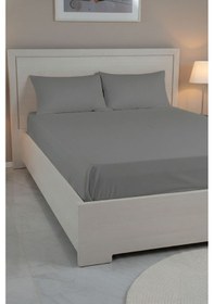 Resim %100 Pamuk Ranforce Premium Çift Kişilik Çarşaf Seti - Koyu Gri Koyu Gri 