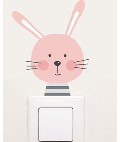 Resim MSticker Sevimli Priz Sticker - Pembe Tavşan 