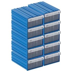 Resim Sembol Mavi Şeffaf Plastik Çekmeceli Kutu Set 105 (10 ADET) 110x170x65mm 