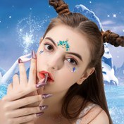 Resim Festive Performances için Mavi Prenses Kaş Etiketleri, Renkli Elmas Yüz Süslemeleri, Vücut Sanatı Süslemeleri, Kendin Yap Dergileri, Zarif Hediyeler, Doğum Günü Hediyeleri, Tatil Hediyeleri, 1 adet. 