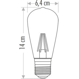 Resim Cata 8W E27 ST64 3000K Günışığı Sarı Işık Uzun Flament Rustik LED Ampul E-27 CT-4353 