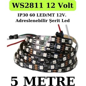 Resim Ws2811 Ip30 Adreslenebilir Argb Piksel Şerit Led / 12volt /5 Mt. 