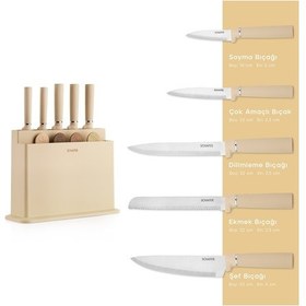 Resim Schafer Forge Kesme Tahtası/bıçak Seti 10 Parça-krem 