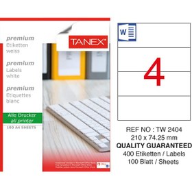 Resim Tanex Tw-2404 Laser Etiket 100'lü Paket 