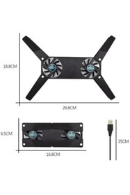 Resim MİNGODAN Katlanabilir Çift Fanlı Laptop Soğutucu 7-15 inç Dizüstü Bilgisayar Uyumu USB Bağlantılı Soğutma 