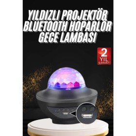 Resim Dönen Işıklı Disko Topu Projektör Müzik Çalarlı Disco Speaker 