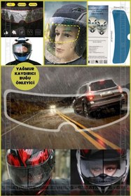 Resim Duffa Yağmur Kaydırıcı Film, Buğu Önleyici Kask Filmi Su Kaydırıcı Film Ön Cam Filmi Tüm Kasklara Uyumlu 