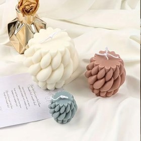 Resim Silikon Mum Yağmur Damlası Şekilli Büyük Boy 3D Geometrik Kavisli Sütun Sabun Kalıbı 