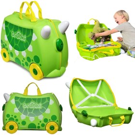 Resim Trunki Dinozor Dudley Binilen ve Sürülen Çocuk Bavulu 