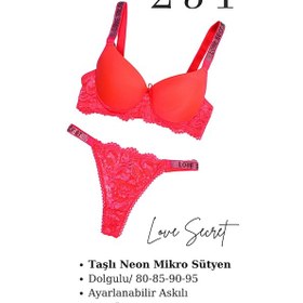 Resim Tılsım Lingerie Murays Kadın 3lü Taşlı Mikro Sütyen Takım Yeşil/orange/sarı 