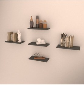 Resim Rafkestir 5 Li Sonoma Duvar Rafı Antrasit ( Mat ) 