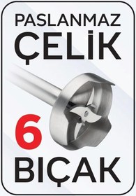 Resim King KEB1031 Mixora El Blenderı | 1500W Güç, 4+2 Bıçak, Turbo Mod, Paslanmaz Çelik 