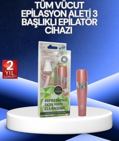 Resim Mbb E-Ticaret 3 Başlıklı Yüz ve Vücut Tüy Temizleme Cihazı Pembe 