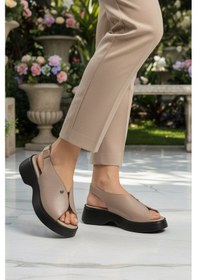 Resim Pierre Cardin Vizon Kadın Günlük Topuklu Sandalet Pc-7390 Z Vizon 