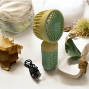 Resim ÇERÇİ MELEK Mini El Fanı Taşınabilir Şarjlı Vantilatör (Sarı & Yeşil) 