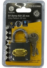 Resim Ennalbur Tudor 32 Mm Kısa Gri Asma Kilit 
