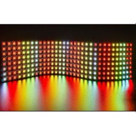 Resim Ws2812b Matrix Ekran Rgb Led Ayrı Ayrı Adresli 8x32 Matrix Dijital Esnek Ekran 5 Volt 