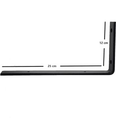 Resim Beasym Raf Altı Ayak Raf Tutucu L Demir 12 x 25 cm Siyah Montaj Aparatı (4 Adet) 