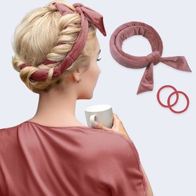 Resim Kadınlar İçin Isısız Saç Büyütme Ruloları, Isısız Dalga Oluşturucu Baş Bantı ile Scrunchie, Uykuya Dalma Dalga Rulosu, Doğal Yumuşak Dalgalar İçin Nazik DIY Stil Aleti, Dalgalı Saç Tipleri İçin 
