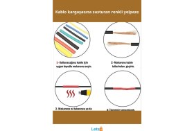 Resim Letsii 560 Parça Daralan Kablo Koruyucu Makaron Isı Yalıtım Malzemesi 