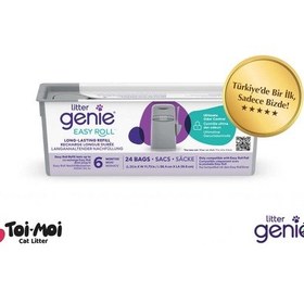 Resim Easy Roll Kedi Kumu Çöp Kovası 6 Aylık Kullanım Yedek Poşeti 1 Paket 24'lü Rulo 