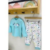 Resim Mojo Kız Bebek Unicorn Desenli Pijama Takımı 6660 Beyaz-Mavi 
