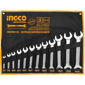 Resim dorf İngco 12 Parça Açık Anahtar Seti Profesyonel 6-32 Arası Bez Çantalı 
