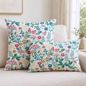 Resim Jardin Dokuma Pamuk Kırlent Kılıfı - 55x55 cm / İç Yastık Dahil 