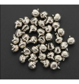 Resim Ozn Aksesuar Gümüş Parlak Kulplu Çan Zil Hayvan Tasma Zili Amigurumi Zil Kına Gecesi Tef Yapımı Zili 12MM 50 Adet 