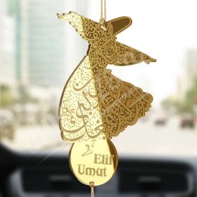 Resim Olur O Zaman Kişiye Özel Mevlana Pleksi Araba Dikiz Aynası Süsü 