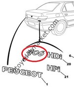 Resim PEUGEOT 406 PEUGEOT YAZISI (ORİJİNAL) 