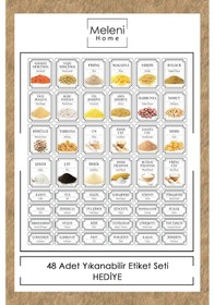 Resim Meleni Home 12'li Jumbo Boy Elisa Etiketli Kapaklı Kare Erzak Saklama Kabı Antrasit 12 X 1.70 Lt Bakliyat Kabı 