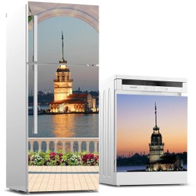 Resim Jasmin2020 Buzdolabı Ve Bulaşık Makinası Sticker Kaplama Etiketi Kız Kulesi 