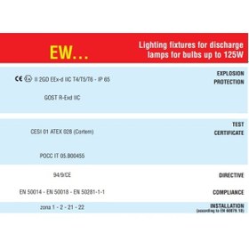Resim Ex-Proof Civa Buharlı Armatür 125W ( Ewx-4070F ) Gri 