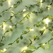 Resim 20/50/100 LED İvy Leaf Şerit Işıkları - Sıcak Beyaz, Pil ile Çalışan, Uzay Temalı, Ev, Partiler, Düğünler, Tatiller ve Festivaller için İç/ Dış Mekan Dekoru, Tatil Işıkları | Uzay Temalı Dekor | Dayanıklı Plastik, Noel Işıkları 