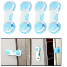 Resim Bebek Eşya Dolap Kapı Çekmece Kilidi -al4540 4 Adet Mavi 