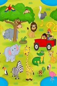 Resim Pelangi Fil Zürafa Zebra Timsah Desen Dijital Baskı Yıkanabilir Kaymaz Taban Leke Tutmaz Çocuk Odası Halısı, Renkli 80 x 150 